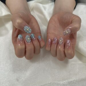 ぷっくりフラワーネイル