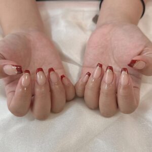 バレンタインフレンチネイル