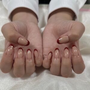 バレンタインフレンチネイル