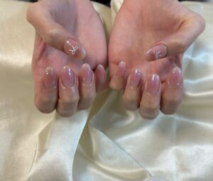 チークネイル withリボン