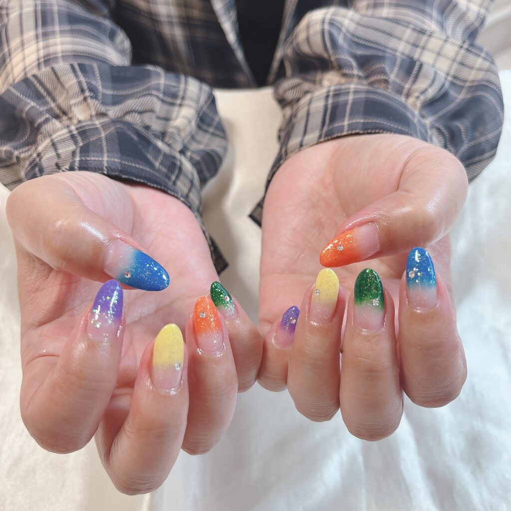 クレヨン色オレンジグラデ