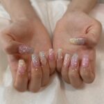 花水色ピンクネイル