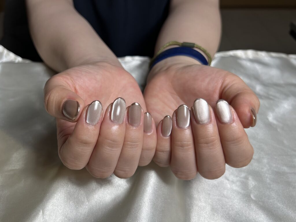 ベージュ&ミラースキニーフレンチ