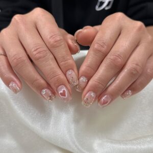 ピンクマグネットネイル画像