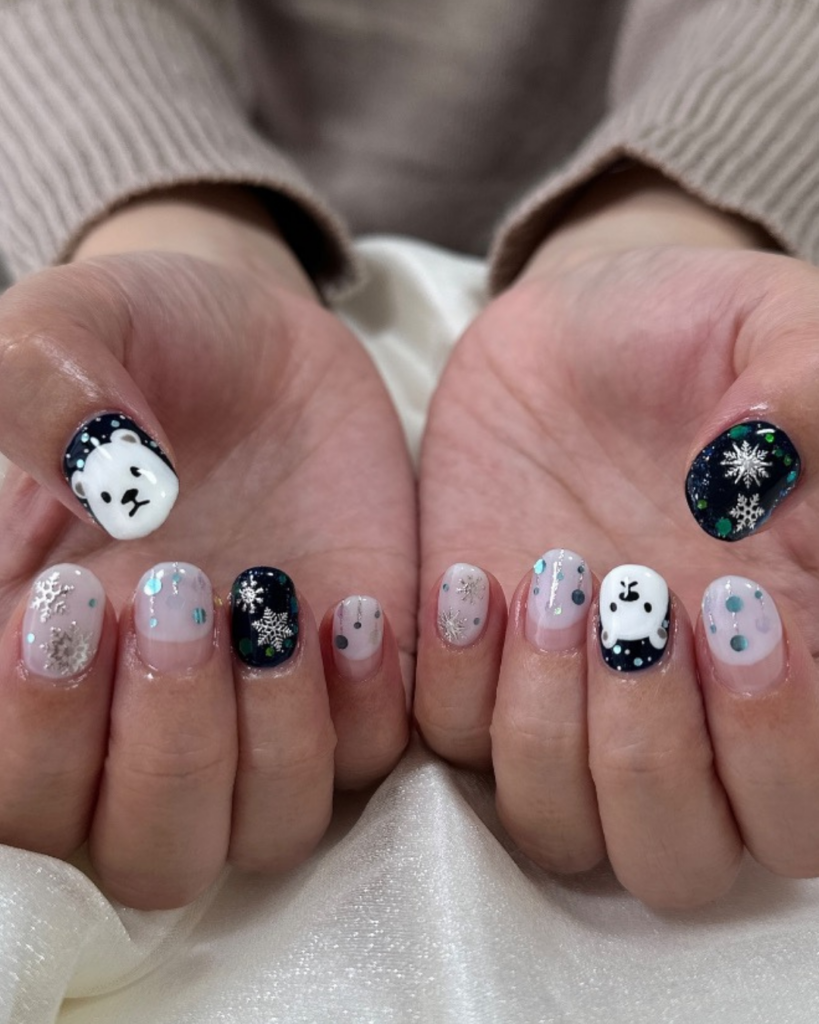 冬の白くま＆スノーフレーク