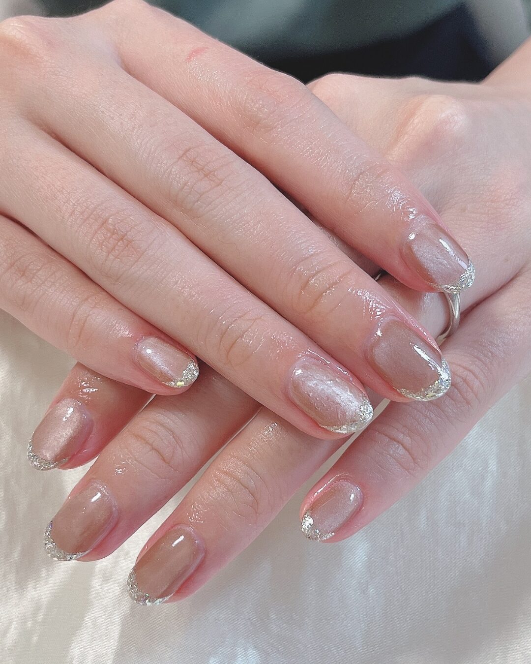 ラメフレンチ画像